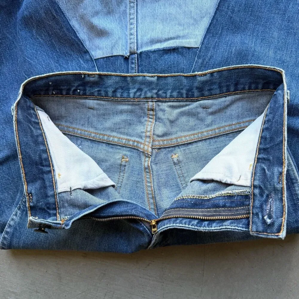 Vintage 70s Levi’s Big E Size 28 Custom Jean Skirt Denim USA Orange Tab